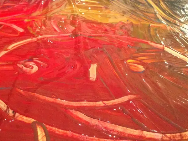 Paint spread with both hands